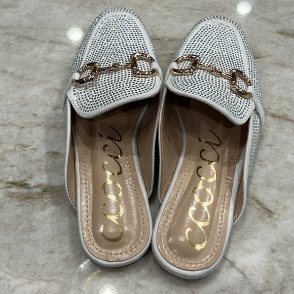 CCOCCI White Mila Bedazzled Mules Rhinestone Slip-Ons | Size‎ 7 - Picture 6 of 11
